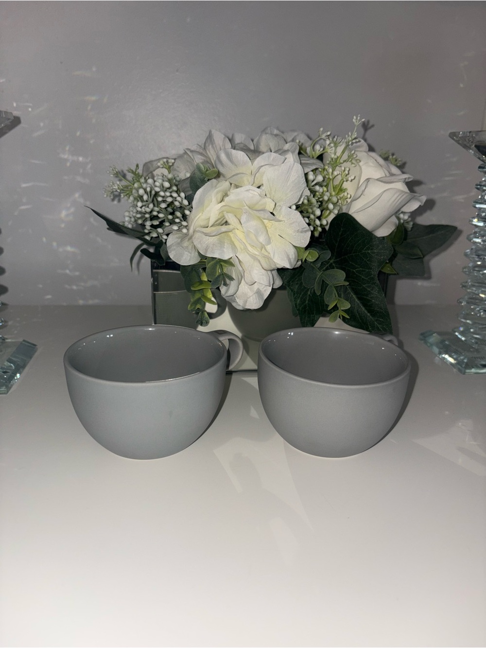 Nespresso Gray Ceramic Cappuccino cup Mug Duo
